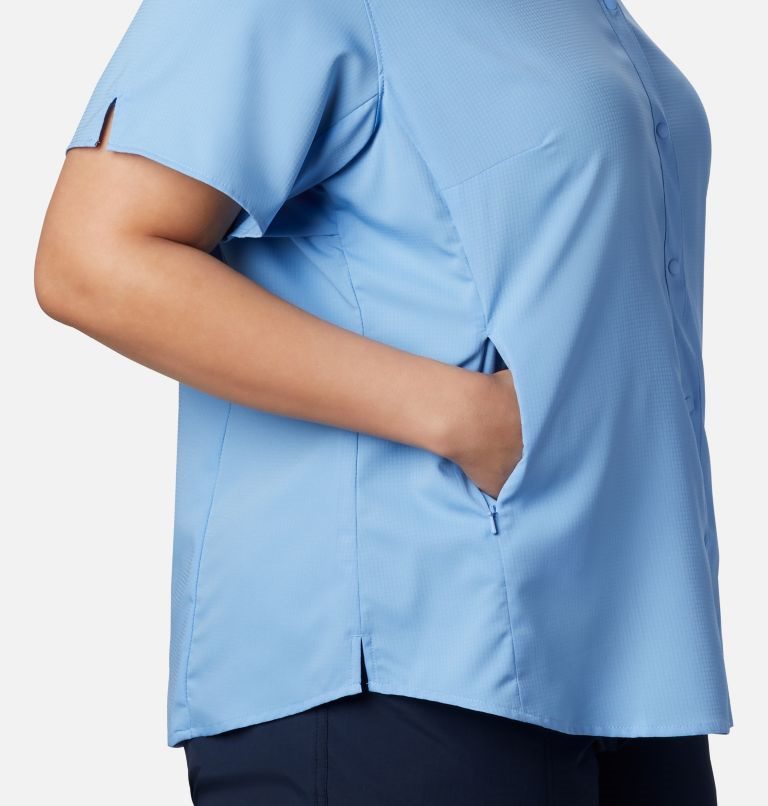 Women's Columbia PFG Tamiami II Short Sleeve Shirts Blue | Plus Size CA-S0A83